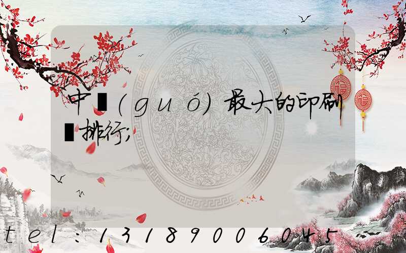 中國(guó)最大的印刷廠排行