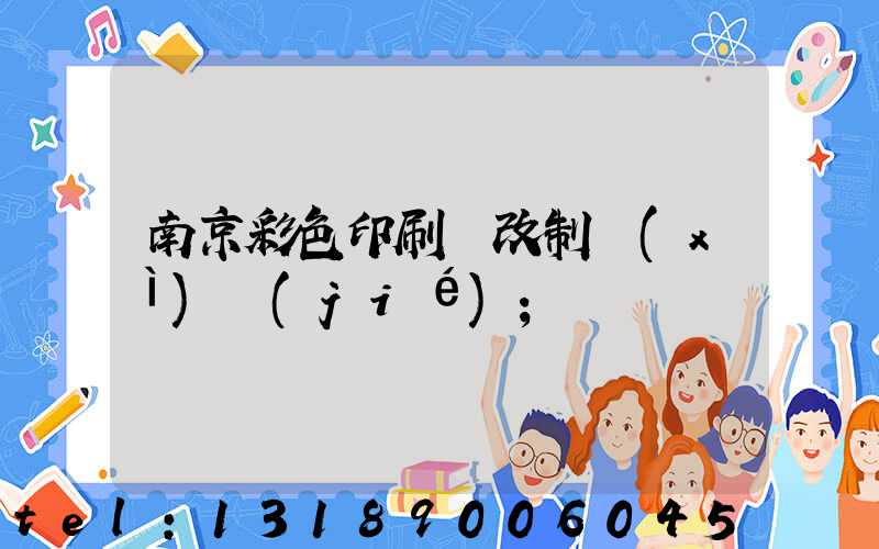 南京彩色印刷廠改制細(xì)節(jié)