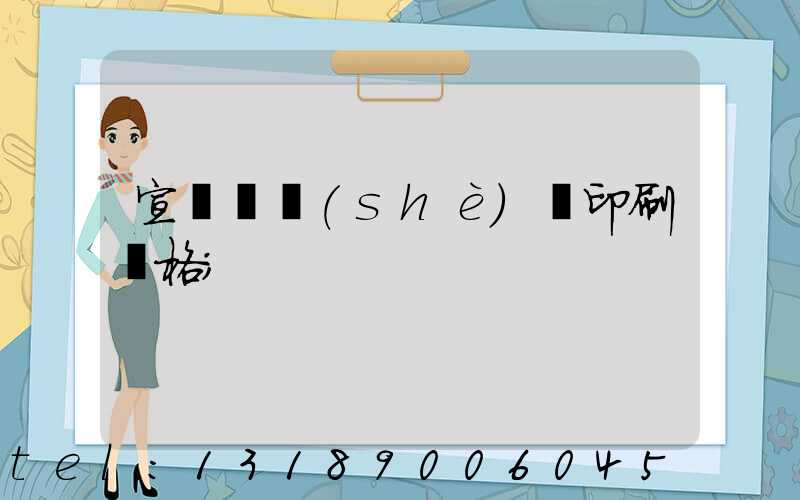 宣傳冊設(shè)計印刷價格