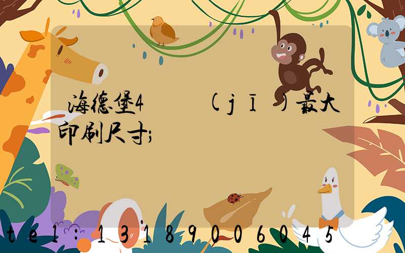 海德堡4開機(jī)最大印刷尺寸