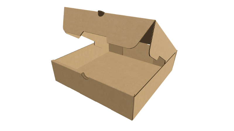 飛機盒- 指扣披薩翻蓋盒型設(shè)計結(jié)構(gòu)圖